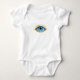 Blue Evil Eye Baby Bodysuit – Cute Protection Desi
