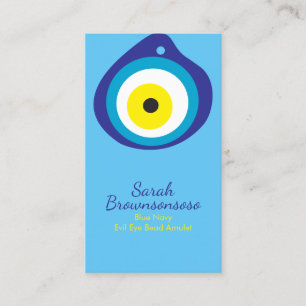 Blue Evil Eye Bead Amulet Business Card