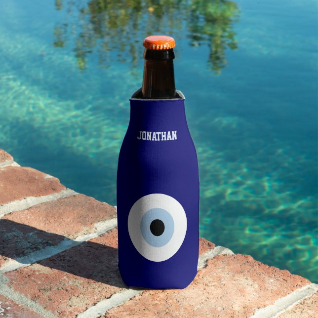 Blue Evil Eye Good luck & Protection Symbol Bottle Cooler (In Situ Pool)