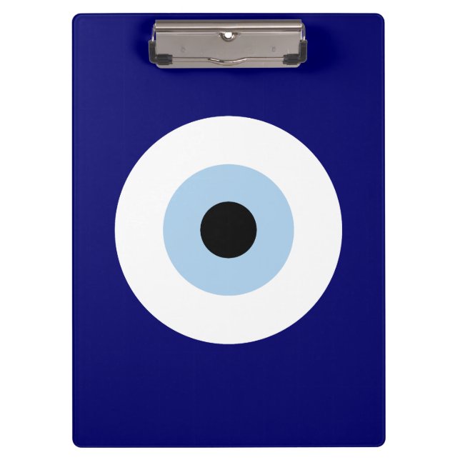 Blue Evil Eye Good luck & Protection Symbol Clipboard (Front)
