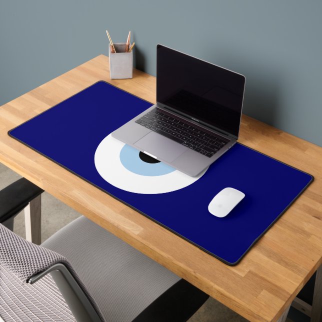 Blue Evil Eye Good luck & Protection Symbol Desk Mat (Office 2)