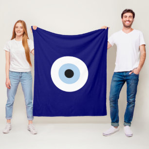 Blue Evil Eye Good luck & Protection Symbol Fleece Blanket