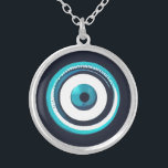 Blue Evil Eye Pendant Necklace - Greek Charm<br><div class="desc">Protect yourself from negative energy and attract good luck with this beautiful silver evil eye necklace. The evil eye is a symbol of protection and warding off evil in many cultures, such as Turkish, Greek, and Middle Eastern. It is believed that wearing an evil eye necklace can protect you from...</div>