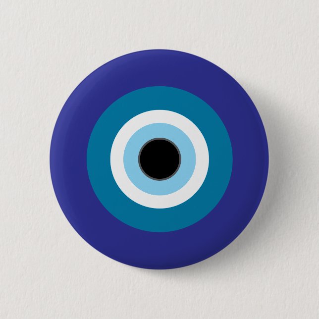 Blue Evil Eye Pin Button (Front)