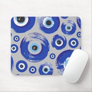 Blue Evil Eye Printed Mouse Pad