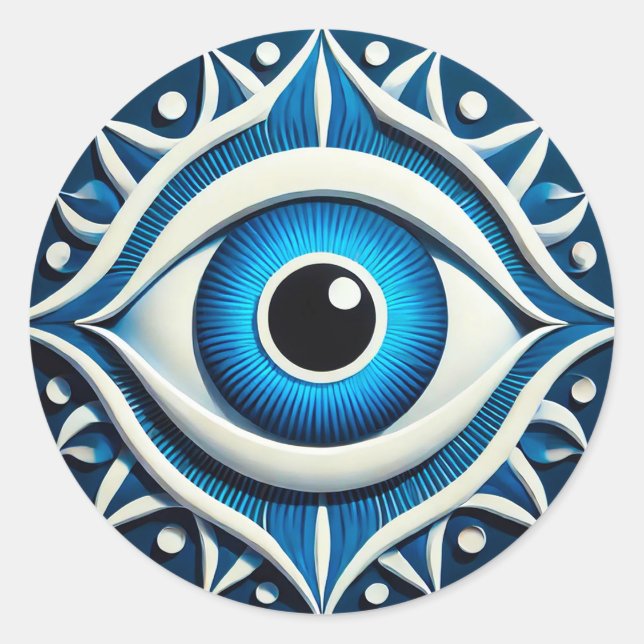 🧿 Blue Evil Eye Sticker Abstract Protection Gift  (Front)