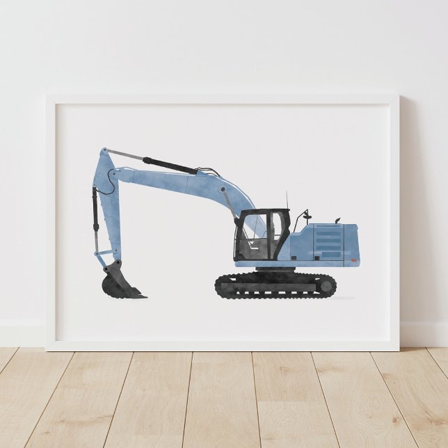 Blue Excavator Contruction Kids Room Decor (Creator Uploaded)