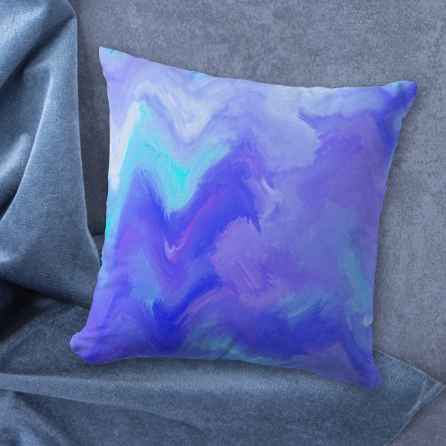 Blue Explosion Modern Abstract Cushion (Creator Uploaded)