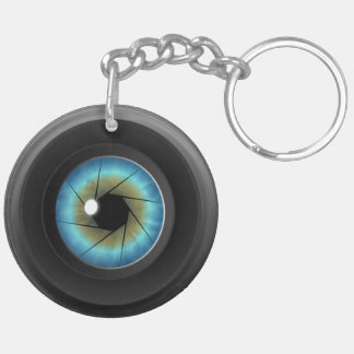 Blue Eye Camera Lens Double Sided Acrylic Keychain