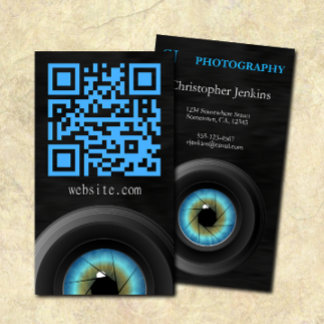 Blue Eye Camera Lens Photographer Photography Business Card