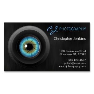 Blue Eye Camera Lens Photography Photographer Magnetic Business Card
