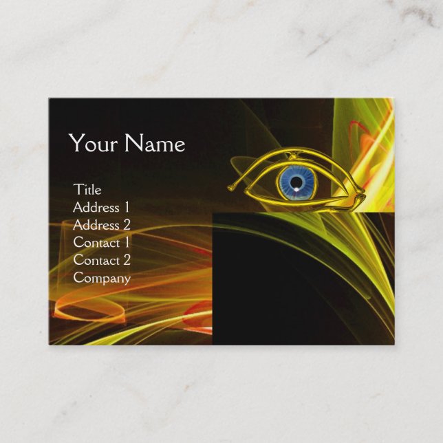 BLUE EYE Doctor,Ophthalmic,Oculist Symbol,Yellow Business Card (Front)