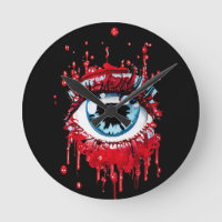 Blue Eye Dripping Blood horror art