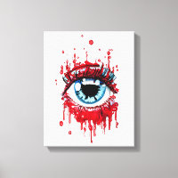 Blue Eye Dripping Blood horror dark goth art