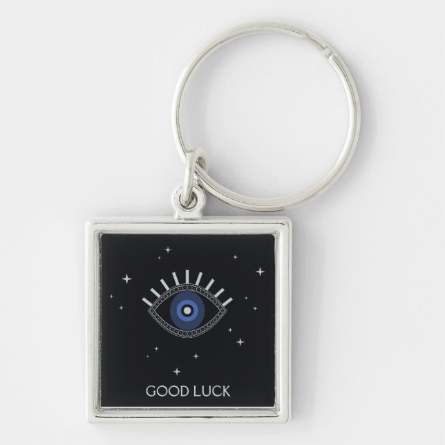 Blue eye, evil eye protection, good luck key ring (Front)