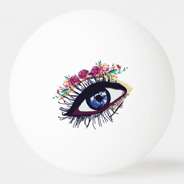 Blue Eye ,Flowers Ping Pong Ball (Front)