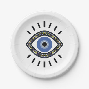 Blue eye good luck protection bead talisman paper plate