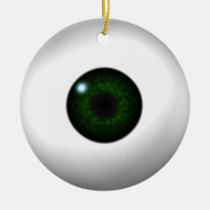 blue eye / green eye ceramic tree decoration