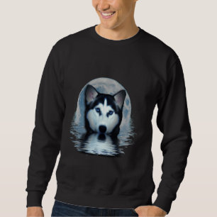 Blue Eye Husky With Blue Moon Sweatshirt
