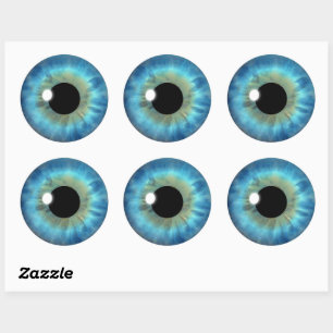 Blue Eye Iris Cool Eyeball Custom Round Stickers