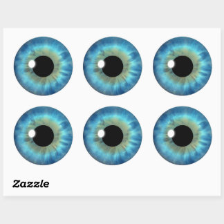 Blue Eye Iris Cool Eyeball Custom Round Stickers