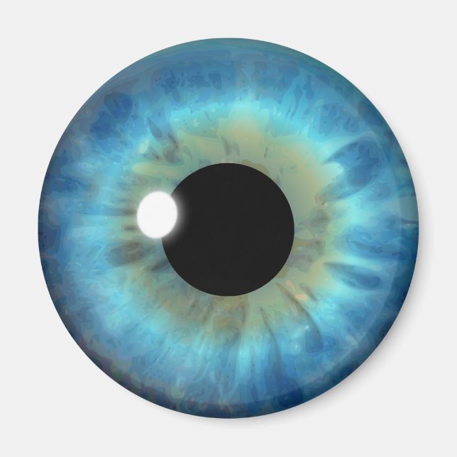 Blue Eye Iris Eyeball Cool Custom Round Magnet (Front)