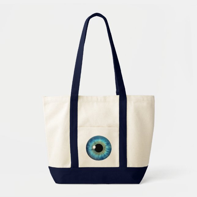 Blue Eye Iris Impulse Cool Custom Tote Bags (Front)