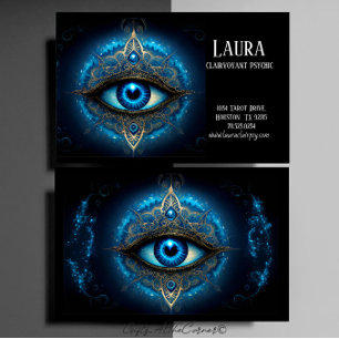 Blue Eye Mandala Clairvoyant Psychic Business Card