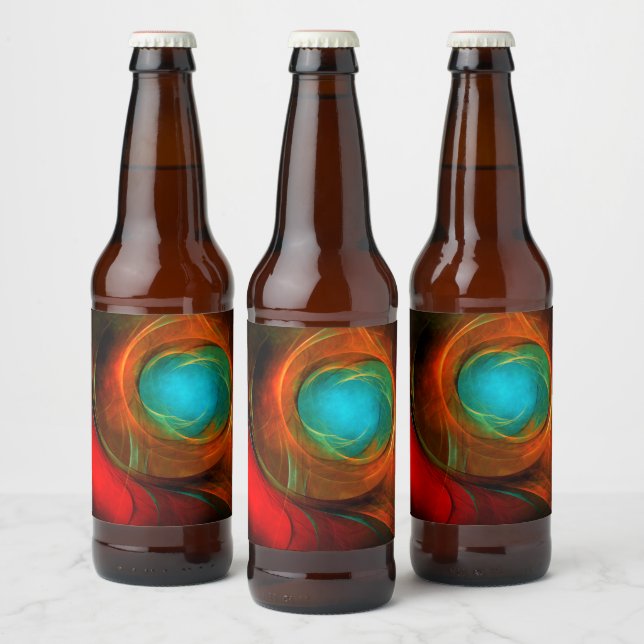 Blue Eye Modern Abstract Fine Art Cool Pattern #16 Beer Bottle Label (Bottles)