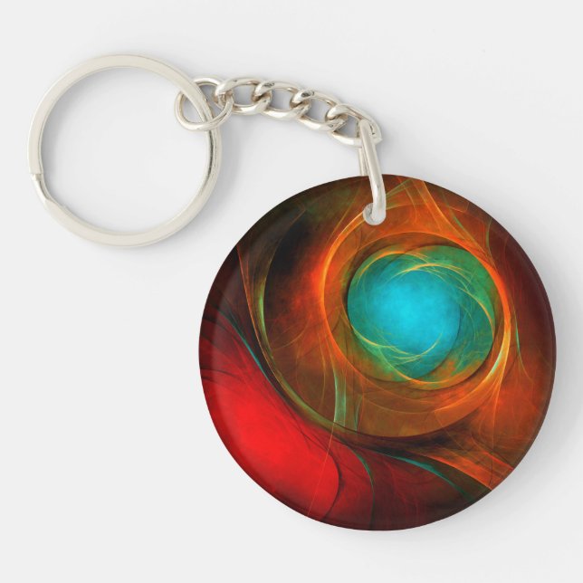 Blue Eye Modern Abstract Fine Art Cool Pattern #16 Key Ring (Front)