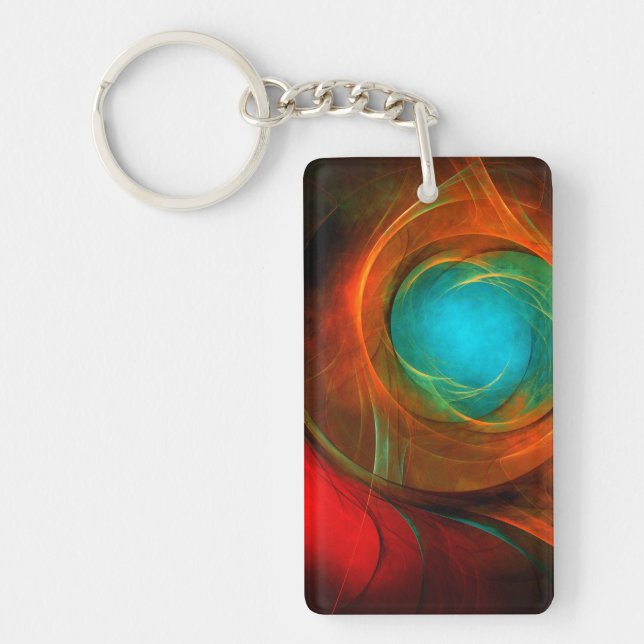 Blue Eye Modern Abstract Fine Art Cool Pattern #16 Key Ring (Front)