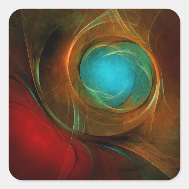 Blue Eye Modern Abstract Fine Art Cool Pattern #16 Square Sticker (Front)