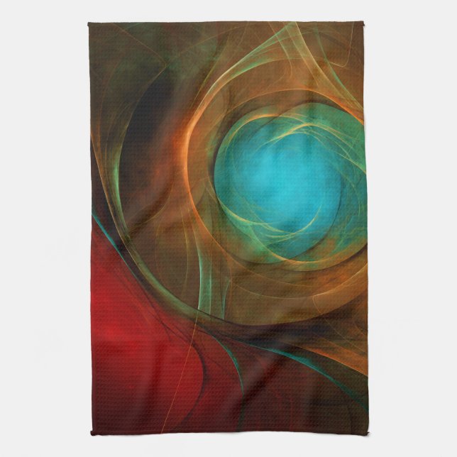 Blue Eye Modern Abstract Fine Art Cool Pattern #16 Tea Towel (Vertical)