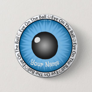 Blue Eye On Ball Golfer 6 Cm Round Badge