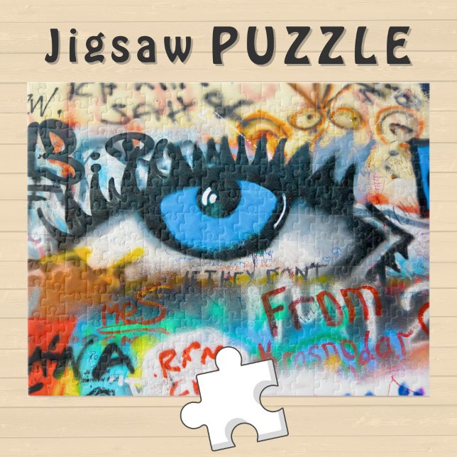 Blue Eye on Graffiti Wall Photo -  Jigsaw Puzzle (Creator Uploaded)