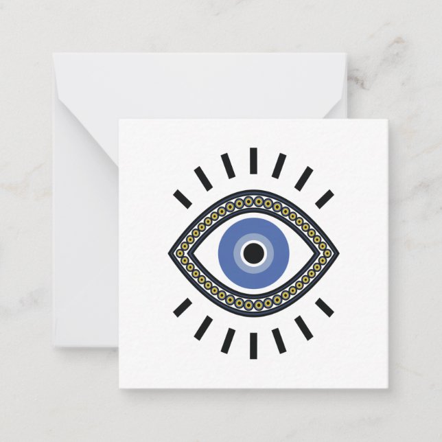 Blue eye protection bead amulet greek tradition card (Front)
