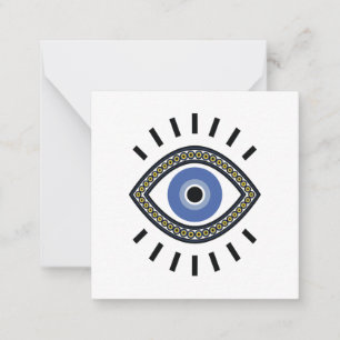 Blue eye protection bead amulet greek tradition card