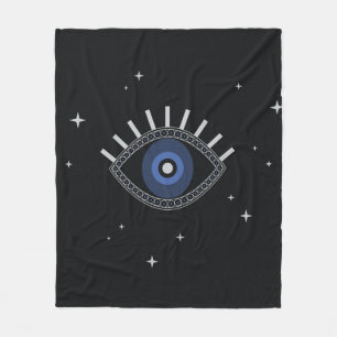 Blue eye protection from bad energy, evil eye  fleece blanket
