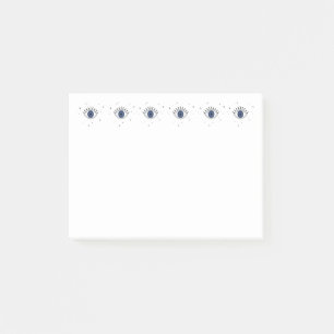 Blue eye protection from evil eye post-it notes