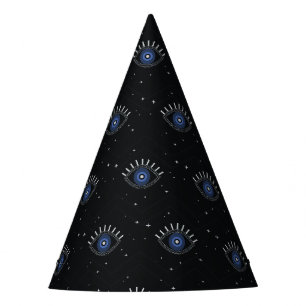 Blue eye protection magic space party hat