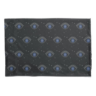 Blue eye protection talisman ethnic pillowcase