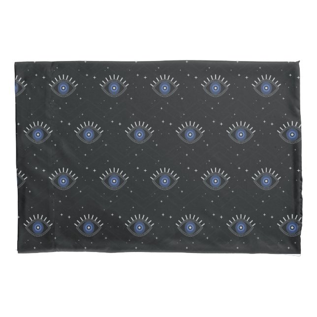 Blue eye protection talisman ethnic  pillowcase (Front)