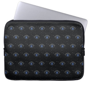 Blue eye protection talisman, evil eye laptop sleeve