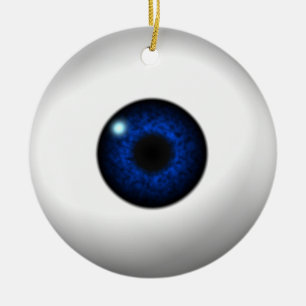 blue eye / red eye ceramic tree decoration