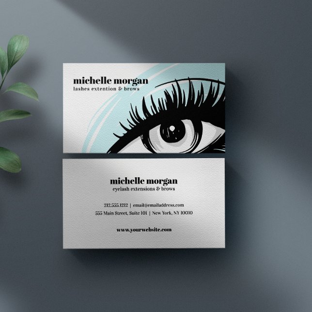 Blue Eye shadow Makeup Eyelash Brows professional Business Card (Creator Uploaded)