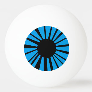 Blue Eye with Black Pupil on White Eyeball Ping Pong Ball