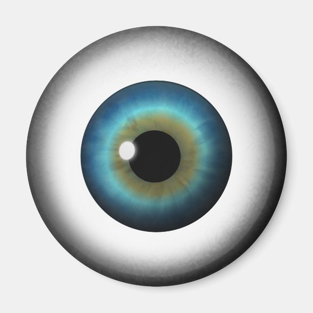 Blue Eyeball Iris Eye Cool Custom Round Magnets (Front)