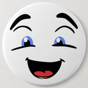 BLUE EYED 6 CM ROUND BADGE
