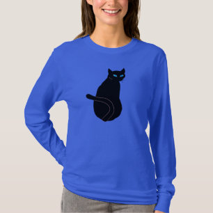 Blue Eyed Black Cat - Meow - T-Shirt