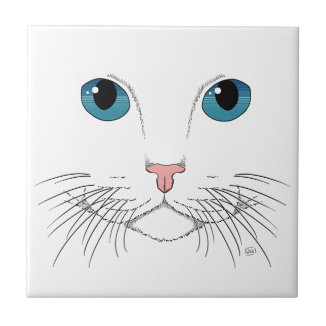Blue Eyed Cat   Ceramic Tile (Front)
